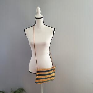Pine & Boon Striped Hand Painted Soft Leather Crossbody Bag